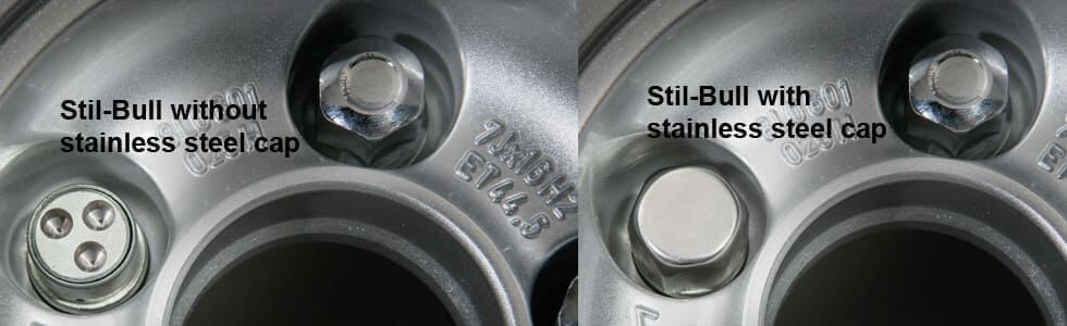 parafusos antifurto so protegidos por uma tampa hexagonal de inox
