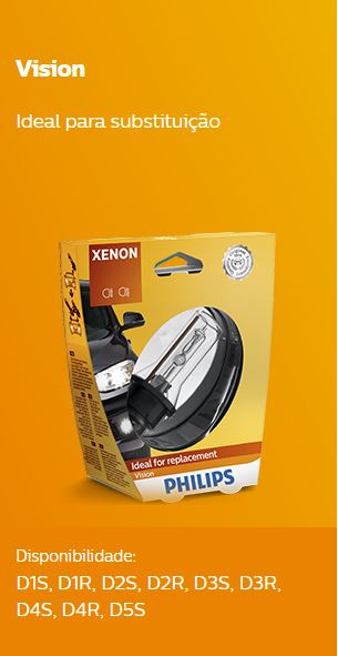 Embalagem de uma lâmpada de xénon Philips Vision, disponível na Pneu Beato