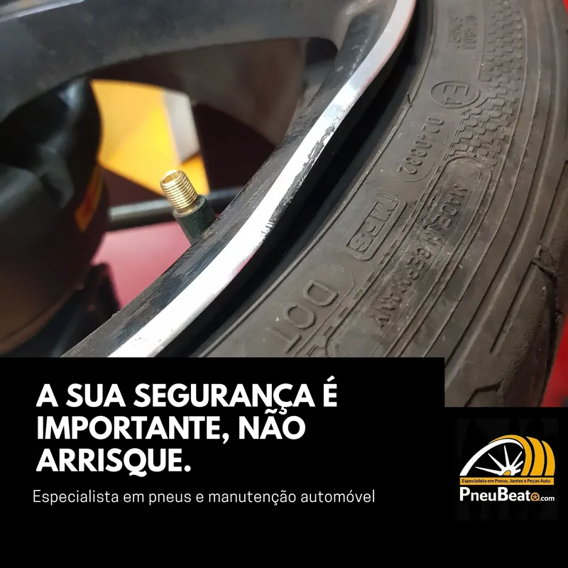 Jante com rebordo empenado junto à válvula