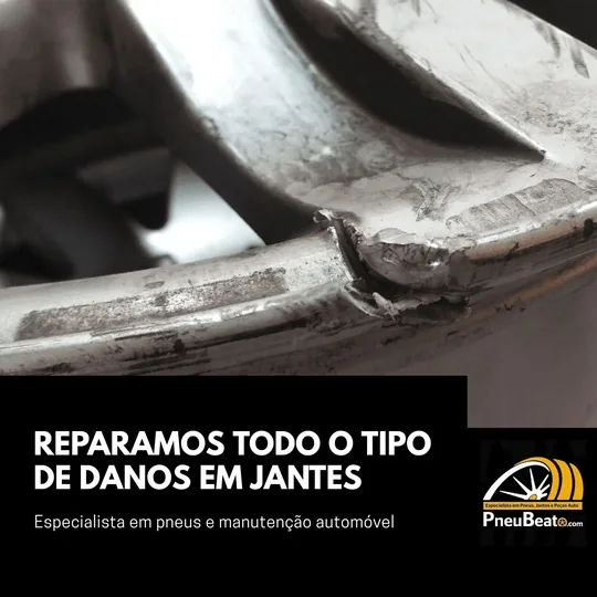 Rebordo de jante amolgado por impacto