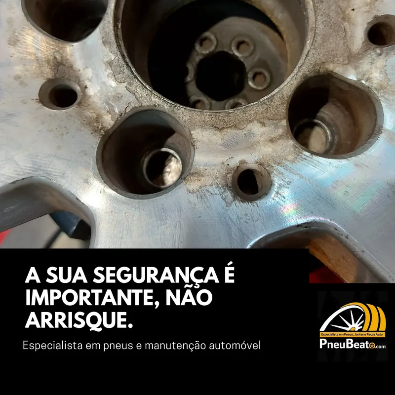 Jante com corrosão à volta dos furos